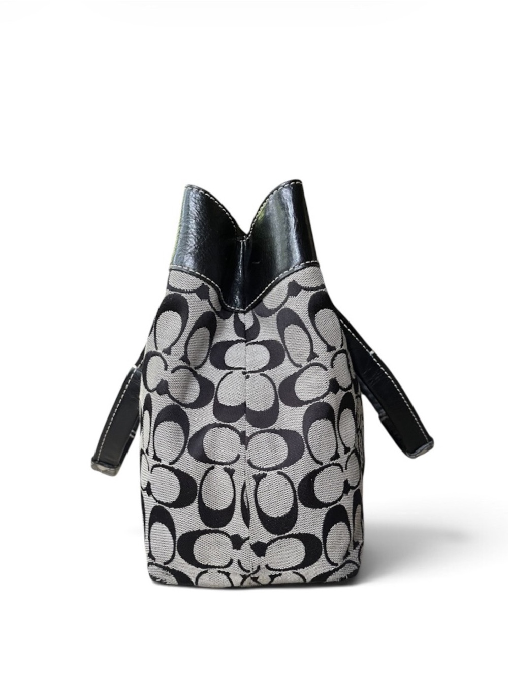 Coach Signature Penelope Black/Grey Jacquard Shoulder Bag Tote - Picture 5 of 15